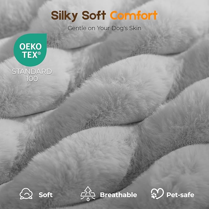 Orthopedic Dog Bed for Extra Large Dog, Waterproof Pet Bed,Non-Slip Bottom and Egg-Crate Foam with Removable Washable Cover Crate Bed,Grey,42"x30"x4"