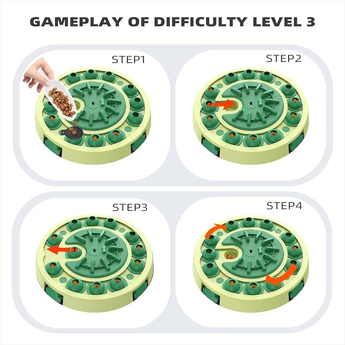 KADTC Dog Puzzle Toy, Large Size, 3 Levels of Step-by-Step Challenge, 4 Ways to Play Beginner to Advanced Slow Feeder & Mental Stimulation for Smart Dogs Enrichment Toys
