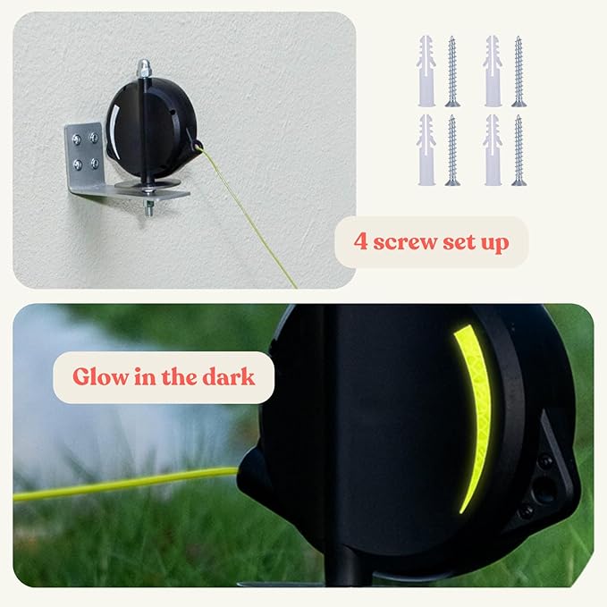 Heavy Duty Wall Mount Retractable Dog Tie out Cable for Small to Large Dogs-No Tangle Tie out Rope for Secure Yards/Garden-Heavy Duty Retractable Dog Leash-Ultimate Line for Outside Extends to 16.5 Ft