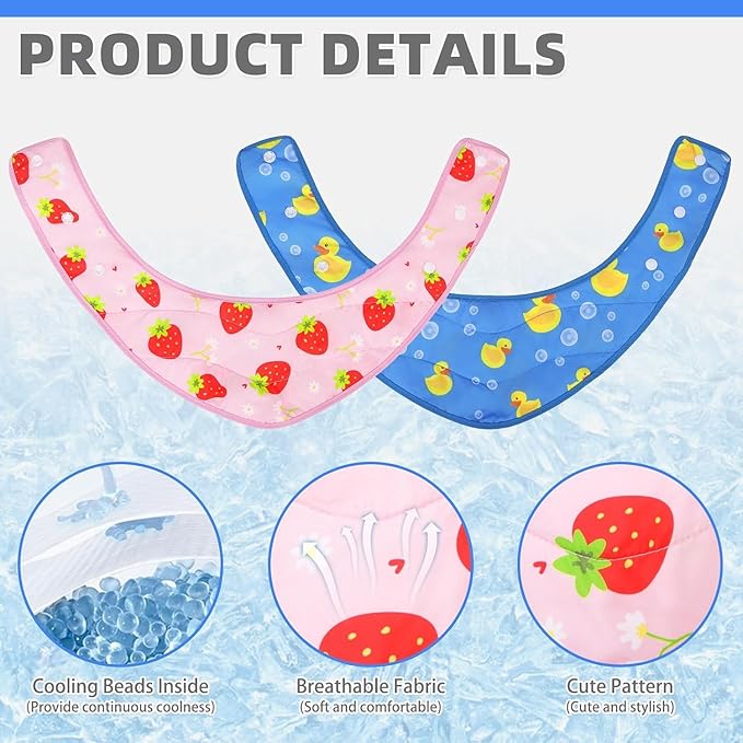 KOOLTAIL Dog Cooling Bandana, 2 Pack Cute Instant Cooling Vest Pet Ice Scarf Adjustable, Summer Outdoor Ice Neck Cooler Towel Neck Wraps, Pet Chill Out Scarf Cooler Prevent Sunstroke in Hot Summer