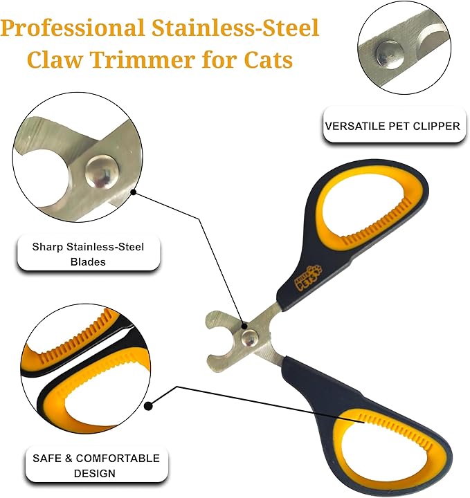 Cat Nail Clippers – Professional Stainless-Steel Claw Trimmer for Cats, Kittens, Hamsters, Rabbits, Birds & Small Animals – Sharp, Safe, Easy-to-Use Pet Nail Cutter