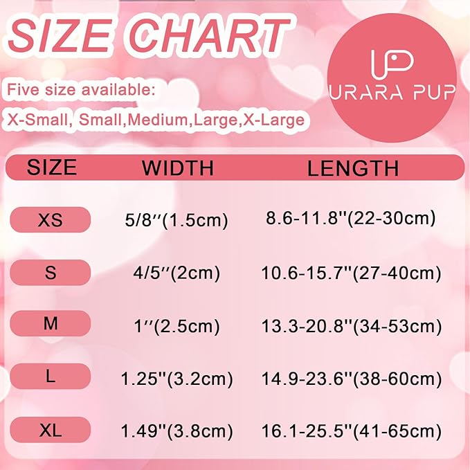 Valentine's Dog Collar & Bow Tie Set,UP URARA PUP Soft & Comfortable Pet Collar with Premium Plastic Buckle for Small, Medium, Large Dog,M