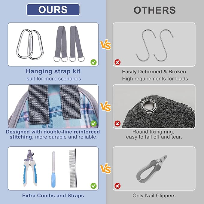 BEAUTYZOO Dog Grooming Hammock for Large Dogs, 11-15" Leg Spacing Up to 60lbs, Thick Breathable Dog Sling for Nail Trimming, Anti-Escape Harness Wide Neck Support, Grooming Sling for Dogs Cats