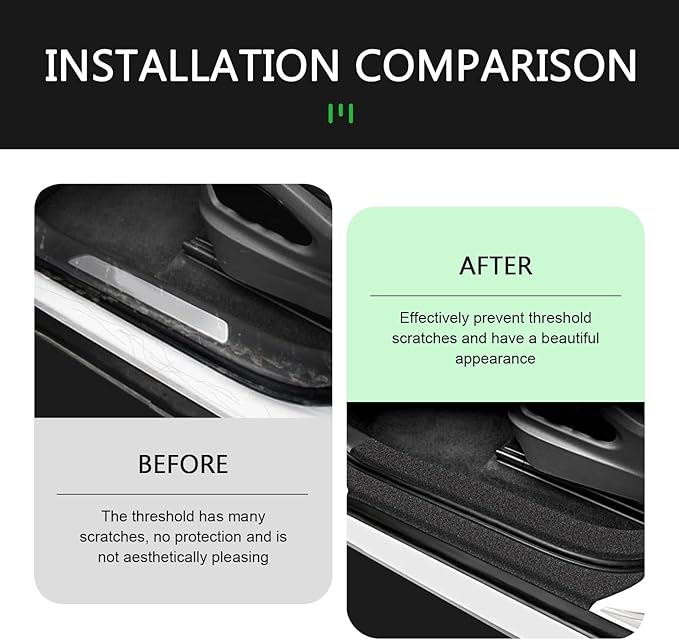 Car Door Entry Guard, 16.4FT Anti-Slip Sill Trim Protection Strips, Anti Collision Scuff Car Door Sill Protector, Waterproof Automotive Entry Guard Protector Sticker for Most Cars (16ft x 7cm)