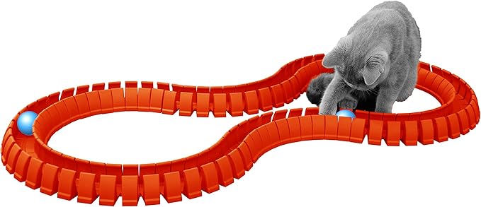 Magic Cat Flexible Track and Ball Set (Orange Tracks & Blue Balls)