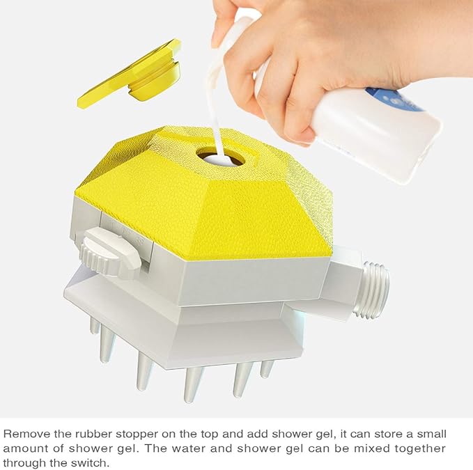 Dog Shower Sprayer Head Attachment Pet Grooming Combing Sprayer,Water Sprinkler Massaging Brush Nozzle for Dogs and Cats,Multi-Function Pet Shower Head for Dog Home Cleaning Bath