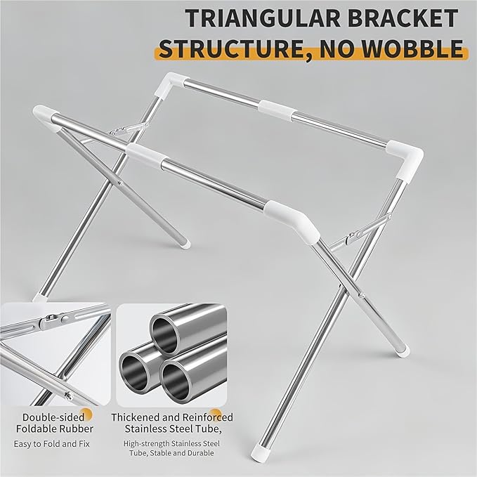 Pet Grooming Hammock for Small Dogs & Cats, Foldable Stainless Steel Grooming Table with Storage Pockets, Pet Bathing Support Stand for Nail Trimming & Drying(Blue)