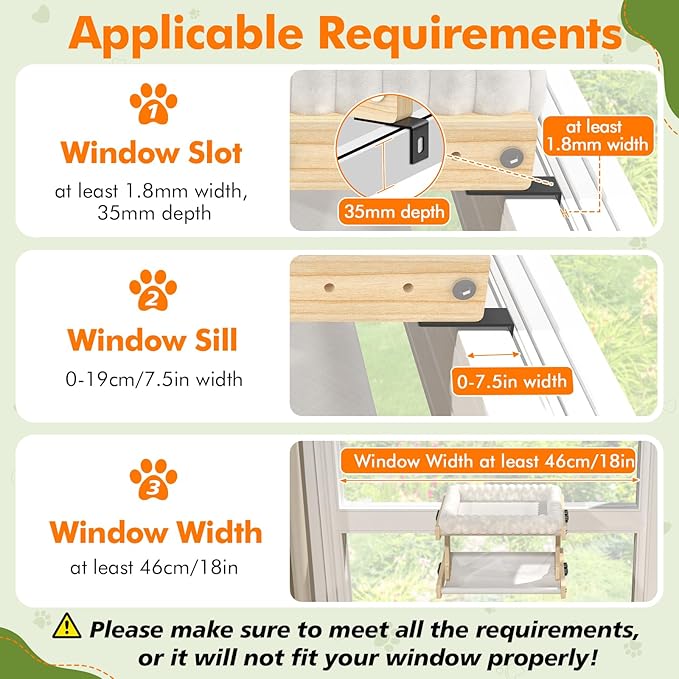XiaZ Cat Perch for Window Cats Hammock Indoor Bed for Window Adjustable Wooden Frame Bird Watching Sunbathing Space-Saving Double Layer 18 * 16 * 10inch (Small Breeds Recommended)