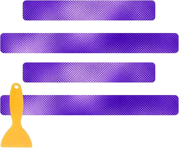 Purple Door Sill Guard Protector, 4PCS 3D Carbon Fiber Anti-Scratch Door Entry Edge Bumper Sill Scuff Plate Trim, Front/Rear Door Threshold Protector Cover Sticker Strips
