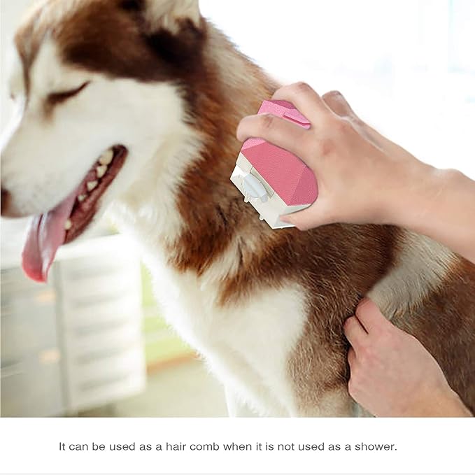 Dog Shower Sprayer Head Attachment Pet Grooming Combing Sprayer,Water Sprinkler Massaging Brush Nozzle for Dogs and Cats,Multi-Function Pet Shower Head for Dog Home Cleaning Bath