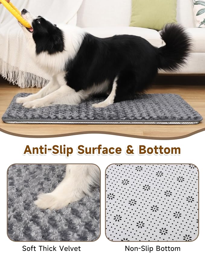 XL Dog Bed for Crate High Resilience Foam Crate Pad Mat for Large Dogs Washable Anti-Slip,41" x 27",Dark Gray