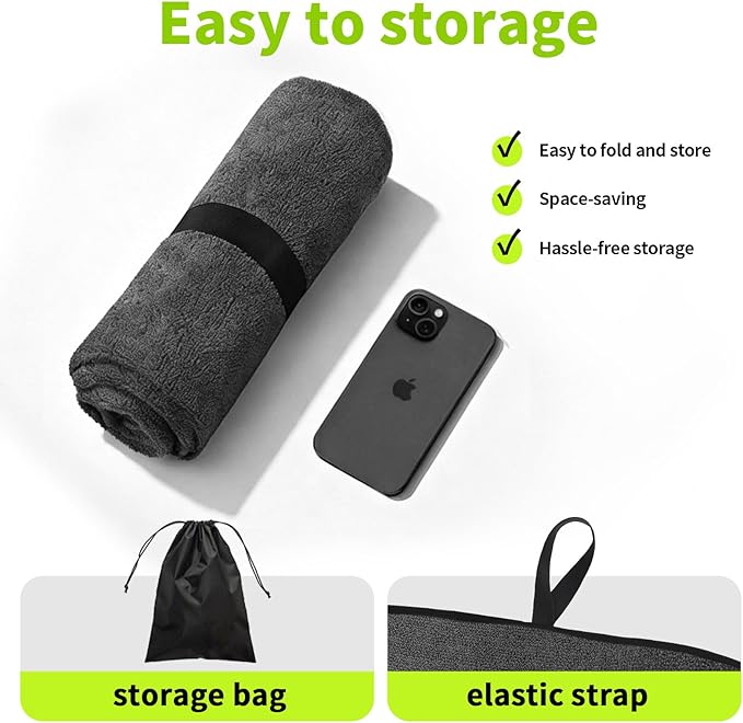 Leader Accessories Grey Waterproof Towel Auto Car Seat Cover Protector Machine Washable - Fit Yoga Running Crossfit Athletes Beach Swimming Outdoor Sports