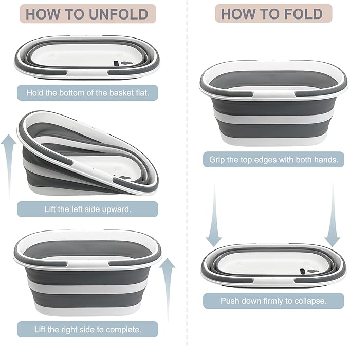 Goderewild Collapsible Pet Bathtub with Wheels and Drainage Hole, 35L Portable Folding Bathing Tub for Dogs Cats, Multi-Purpose Laundry Basket Storage Bin for Camping RV Travel, Space-Saving Design
