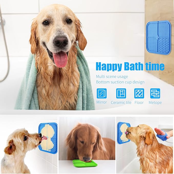 Honomastry Lick Mat for Dogs, Premium Lick Pad with Suction Cups for Dog Anxiety Relief, Slow Feeder Dog Bowls, Bathing, Grooming and Training.