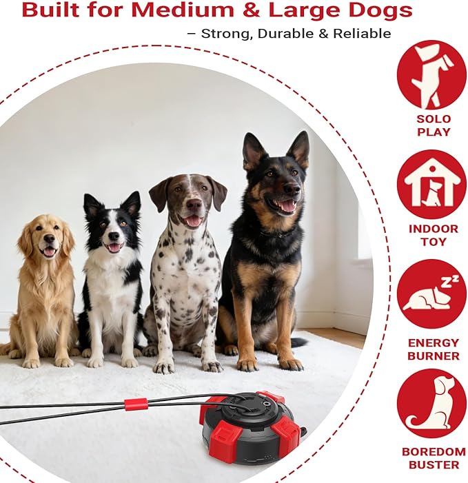 Upgraded Super Strong Suction Cup Dog Toy for Aggressive Chewers, 2.68" Bite Resistant Tug of War Toy, Steel Wire Rope Chew Ball for Medium Large Dogs, Stops Destructive Chewing