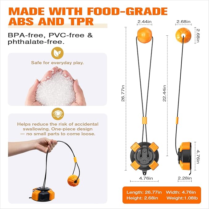 BSISUERM Upgraded Strong Suction Cup Tug of War Dog Rope Toy Interactive Enrichment Toys for Aggressive Chewers Molar Ball Chew Toy with Teeth Cleaning for Mental Stimulation & Boredom Relief