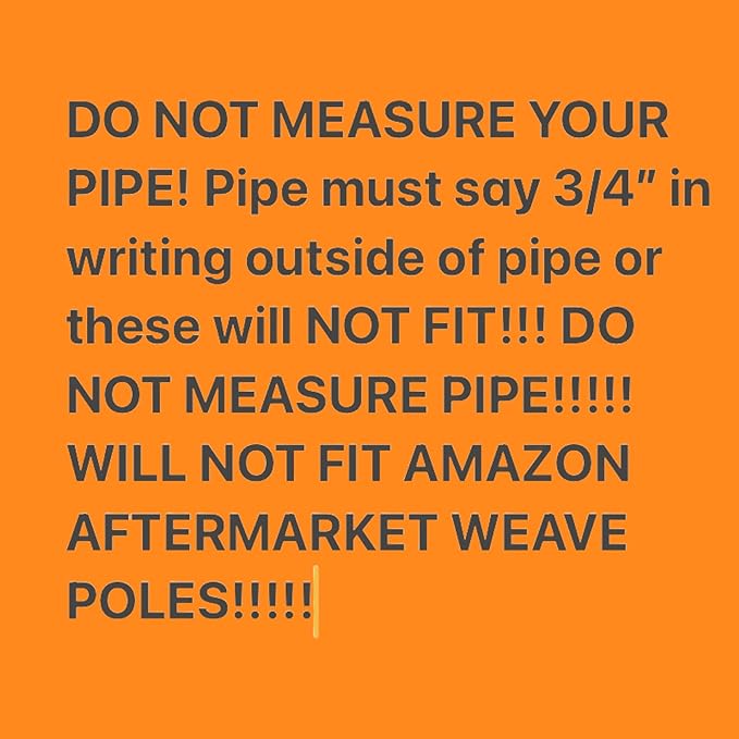 Weave Pole Guide Wires ONLY (Clip on) Set of 4 for Dog Agility. Read Description. Will ONLY fit Homemade Weave Poles Made from Factory Labeled 3/4" PVC Pipe