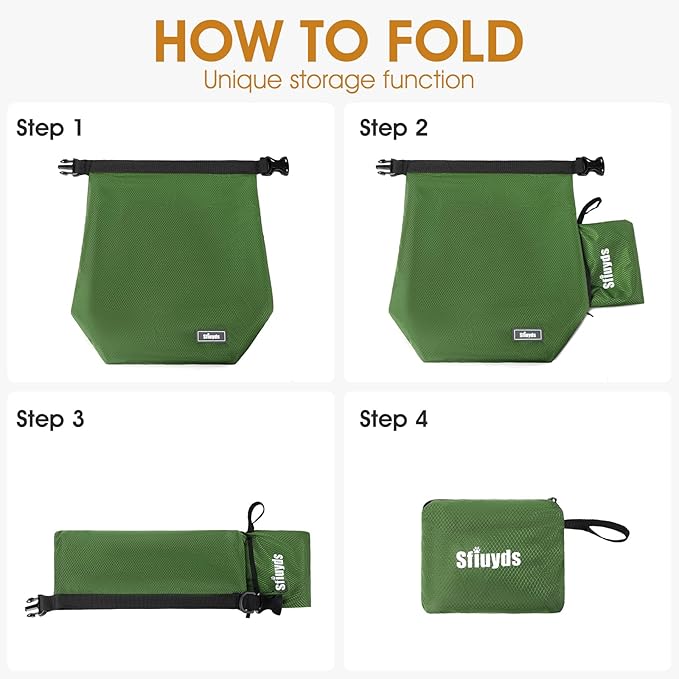 Dog Food Travel Bag with 2PCS Collapsible Dog Travel Bowls Air Tight Dog Food Storage Container(Green, Small)