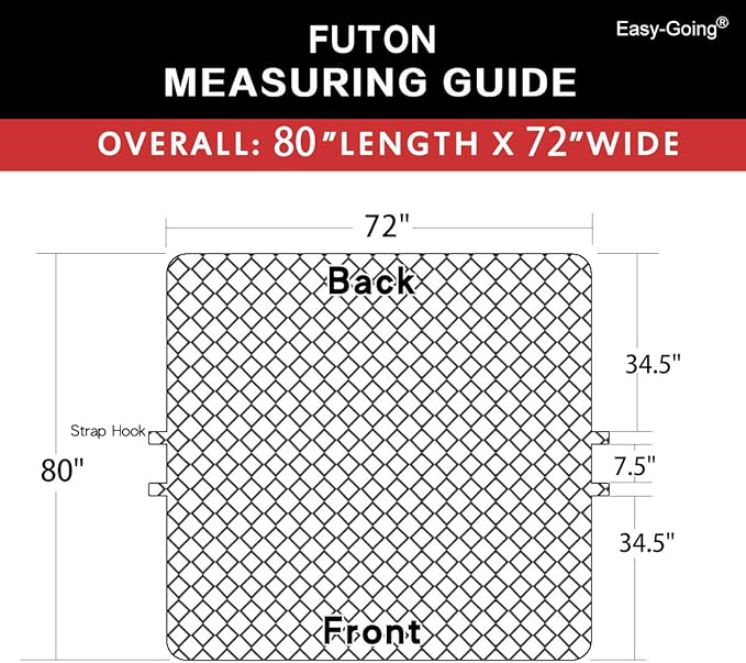 Easy-Going Futon Slipcover - Reversible Sofa Cover, Armless, Water Resistant - Protects Against Pets & Kids (Taupe/Ivory)
