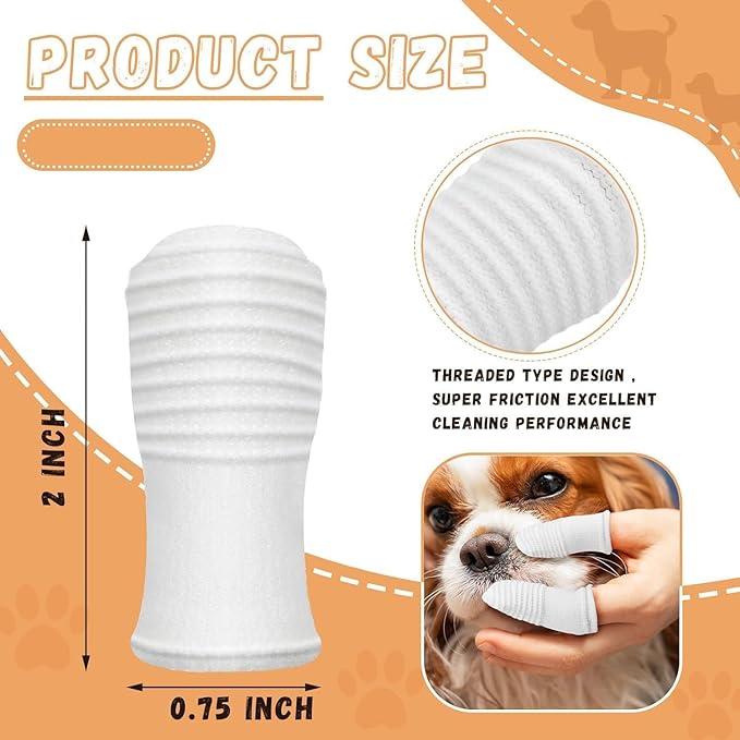 Dual Sided Cat Toothbrush Dog Toothbrush Finger Brush Micro Head to fit into Small to Large Dogs & Cats (Black, Small)