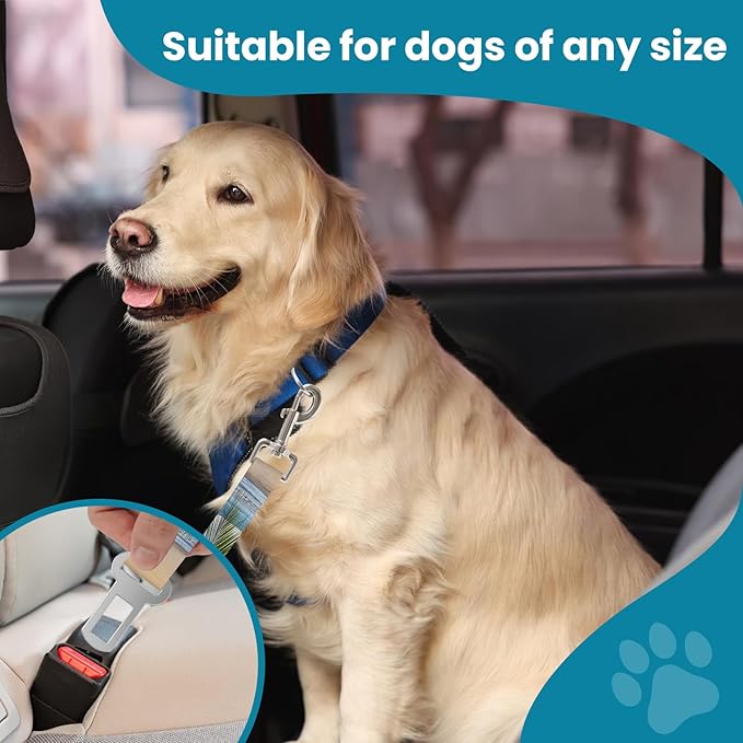 Adjustable pet cat and Dog car seat Belt，SUV, and The Lanyard is Flexible and Adjustable from 20 to 33 inches(Sandy Shore)