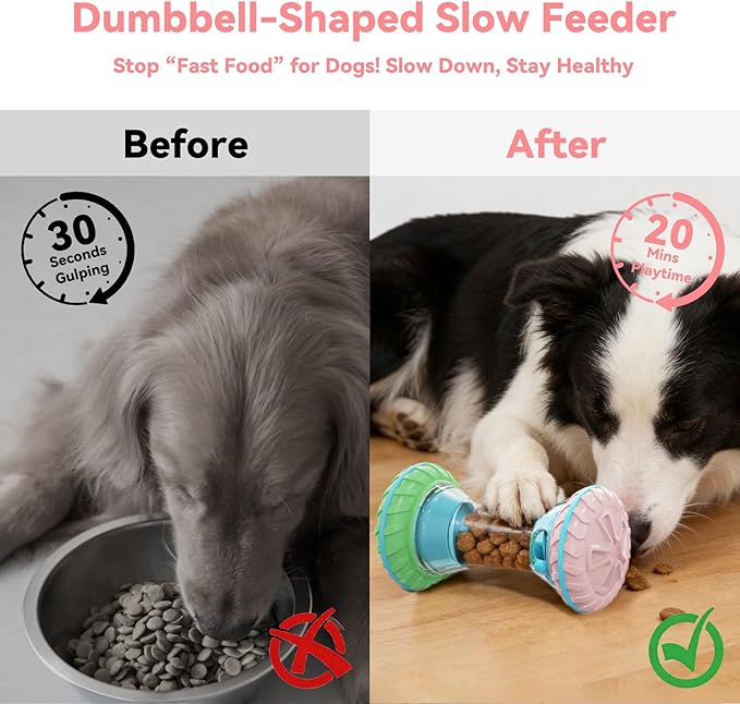 MateeyLife Interactive Dog Toys, Durable Dog Enrichment Toys to Keep Them Busy, Slow Feeder Treat Dispensing Dog Toys, Adjustable Dog Puzzle Toy, Reduce Boredom