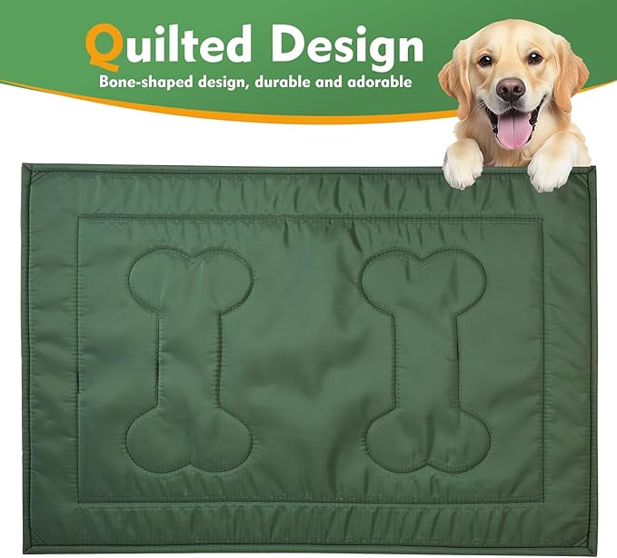 Chew Proof Dog Crate Pad - Indestructible Durable Dog Bed for Aggressive Chewers, Machine Washable & Waterproof Indoor Outdoor Tough Kennel Pad for Large Dogs (X-Large (28"x47"),Green)