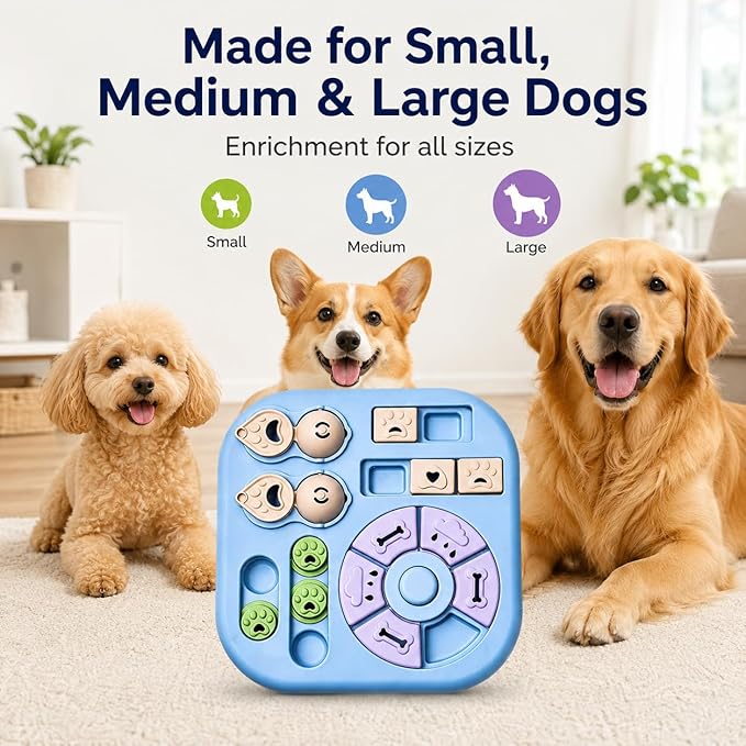 Tee Shirt Galaxy Interactive Dog Treat Puzzle Toys Durable, Dog Puzzle Toy IQ Training Slow Feeder for Large Medium Small Dogs, Squeak Enrichment & Mental Stimulation,Light Blue