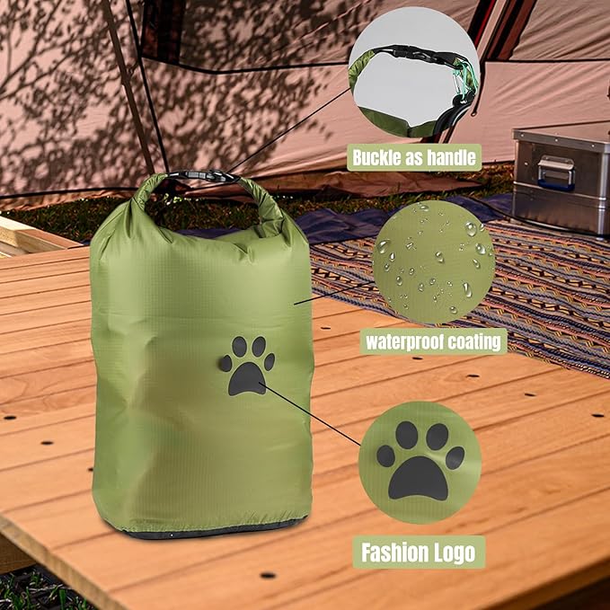 Pet Food Storage Bags,2 Pack Dog Food Travel Container, Portable Dog Food Carrier, with 2Pack Collapsible Dog Travel Bowls, for Container Bag for Camping & Dogs Boarding - Keeps Food Fresh