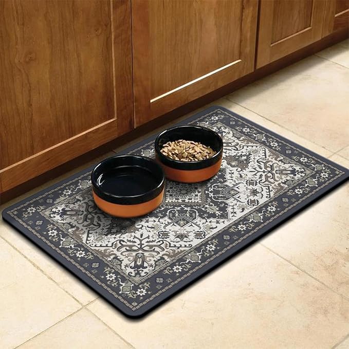 Pet Feeding Mat for Floors Waterproof Dog Mat for Food and Water Absorbent Quick Dry Non Slip mat for Cat Bowls