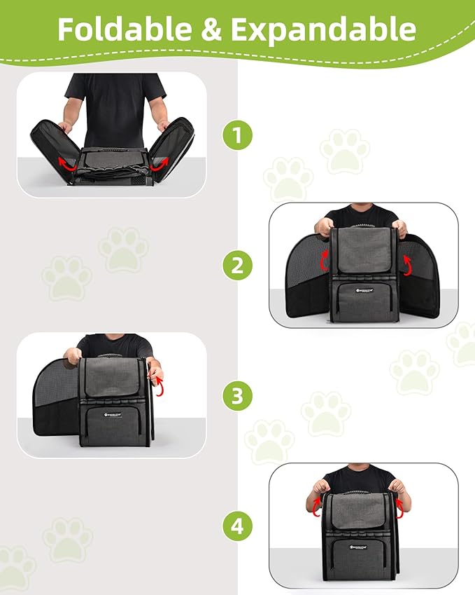 Cat Backpack Carrier with Breathable Mesh, Pet Carrier Backpack for Cats/Small Dogs, Dog Carrier Backpack, Great Ergonomic 3D Design for Travel/Hiking/Outdoor/Vet/Walk-Dark Grey