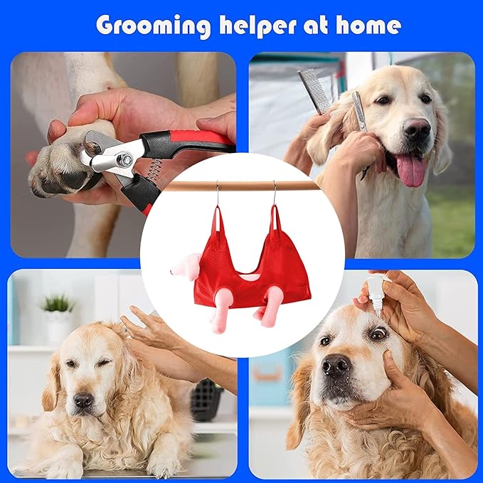 Dog Grooming Sling Hammock, Multifunctional Pet Grooming Hammock Helper Pet Hammock for Bathing Washing Grooming Trimming Nail (M)