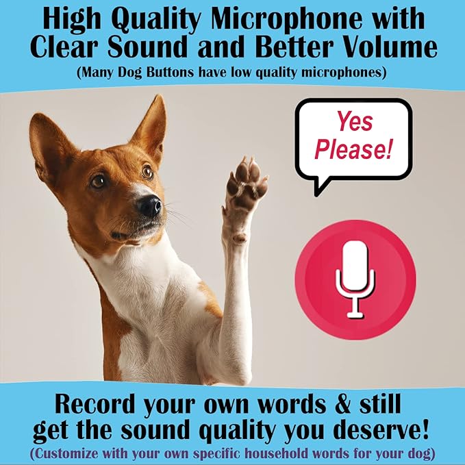 DaVoice Dog Buttons for Communication, Recordable Button for a Cat Dog Talking Button Set, Dog Communication Buttons, Dog Command Buttons Pet Buttons for Talking Speaking Push Buttons to Talk (Black)