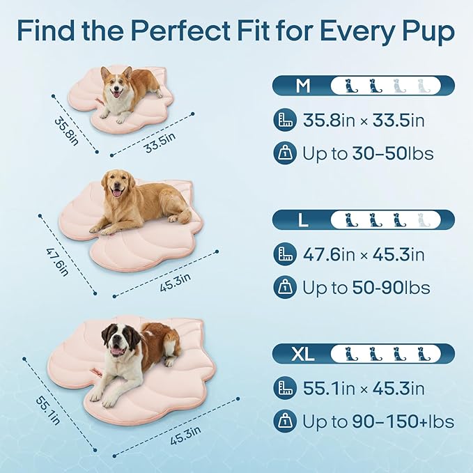 Vagascape Dog Cooling Mat, Washable Pet Cooling Mat, 55" x 45" Thick & Durable Large Cooling Mat for Dogs, Portable Foldable Premium Cooling Pad for Indoor, Outdoor, Travel, Camping, Patio and Beach