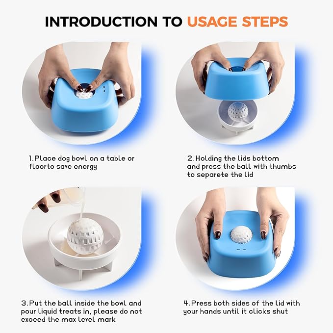 Slow Feeder Dog Bowls for Liquid Tread,Dog Lick Bowl for Bone Broth、Yogurt、and Wet Dog Food，Dog Licking Toy for Large, Medium, and Small Dogs.