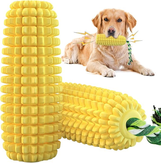 16 CM Corn Dog Toy, Durable Toys for Aggressive Chewers, Rubber Dog Squeaky Toys, Puppy Teething, Puppy Toy to Keep Them Busy for Small Medium and Large