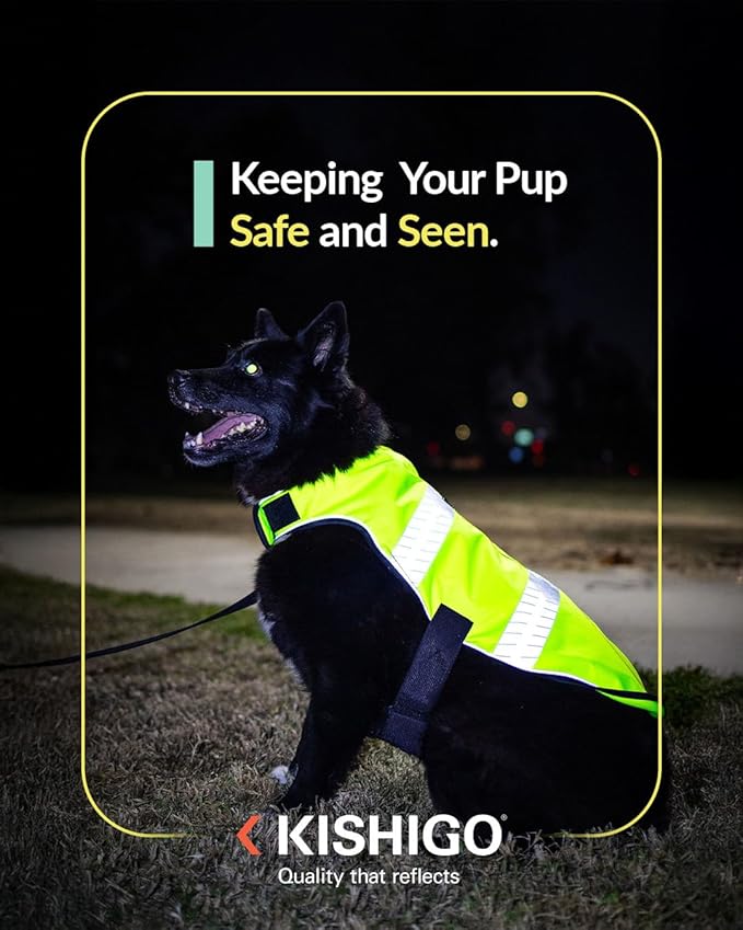 Reflective Dog Safety Vest, Harness and Collar Compatible, Waste Bag Holder, Water Resistant, Adjustable Neck and Chest, Day or Night Walking, High-Visibility Protection (Lime, XS)