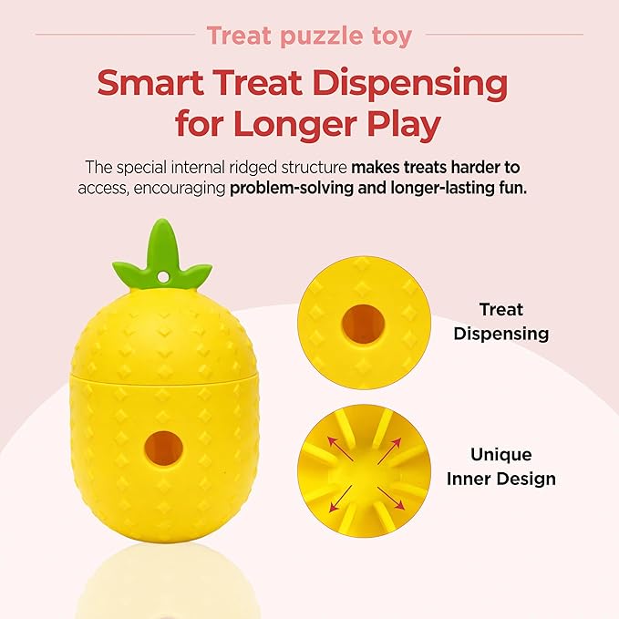 JAYU PET Treat Puzzle Toy – Interactive Treat Dispensing Dog Toy, Enrichment & Mental Stimulation, Slow Feeder Puzzle, Durable Silicone Chew Toy for Small to Medium Dogs, Boredom Relief, Easy Clean