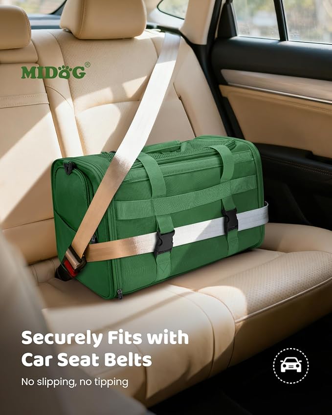 MIDOG Cat Carrier Soft for Small to Medium-Sized Cats,Up to 15 Lbs, TSA Airline Approved Soft Sided Pet Carrier,Collapsible Travel Cat Carry Bag(Grey)