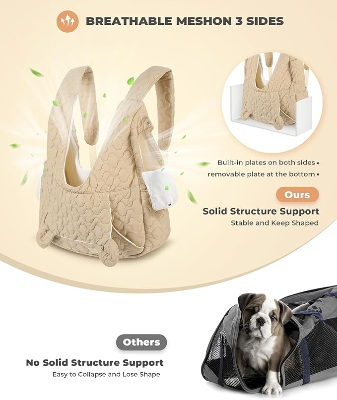 JourCraf Pet Carrier Backpack, Adjustable Pet Front Cat Dog Carrier Backpack Travel Bag for Small Medium Dogs Cats and Rabbits, Safety Strap with Removable Bottom Plate for Camping Hiking Traveling