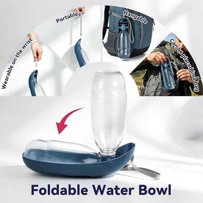 Portable Dog Water Bottle, 18.5OZ Large Dog Travel Water Bottle Leak-Proof Pet Water Dispenser with Carrying Lanyard, Ideal for Outdoor Walking Hiking Travel