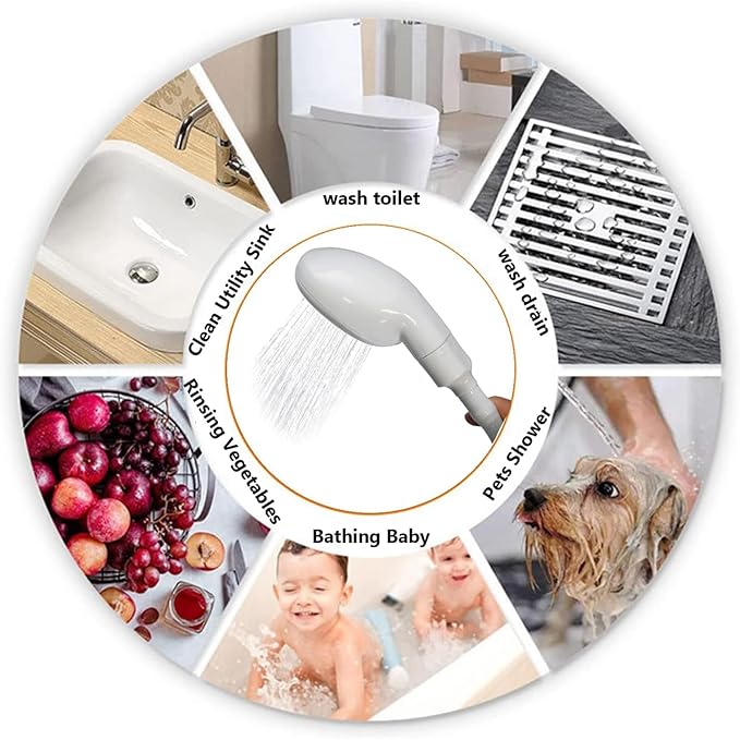 5m/16.4ft Portable Sink Hose Faucet Sprayer Sink Spray Rubber Hose Shampoo Sprayer Handheld Faucet Shower for Pets, Bathing Baby, Washing Hair, Rinsing Vegetables