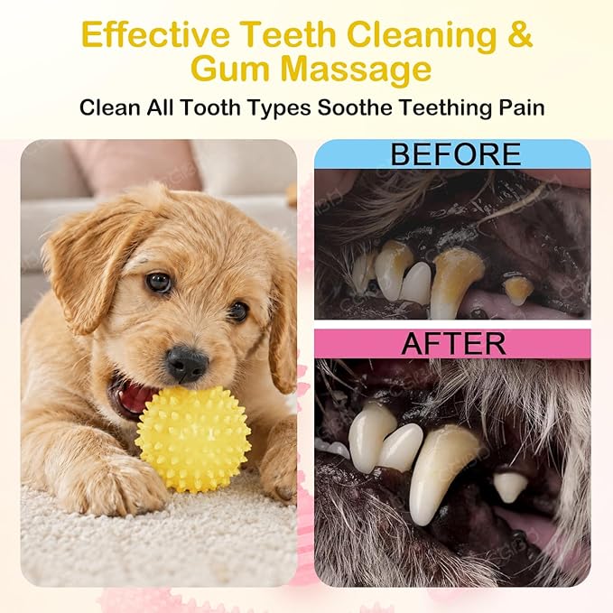 Puppy Toys, 6 Pack Dog Chew Toys for Puppy, Cute Yellow Small Dog Toys, Teething Toys for Puppies, Soft Durable Interactive Chew Toy for Small Dogs