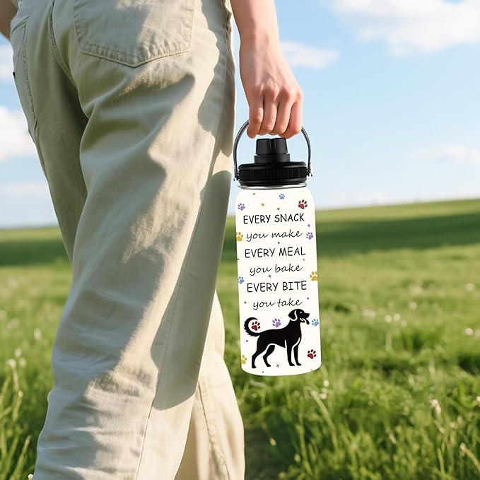 Dog Mom Gifts for Women, Mothers Day Gifts, Dogs Lovers Gift for Boys Girls, 32 oz Insulated Water Bottle, Stainless Steel Water Bottles, Cute Dog Paw Tumbler, Dogs Cup Gift for Birthday (1pcs)