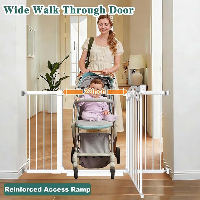 Fairy Baby Extra Wide Press Mounted Baby Gate Indoor for Kids Or Pets Walk Thru No Drill Long Dog Gates for The House Doorway Child Safety Gate 29.53"-32.28"