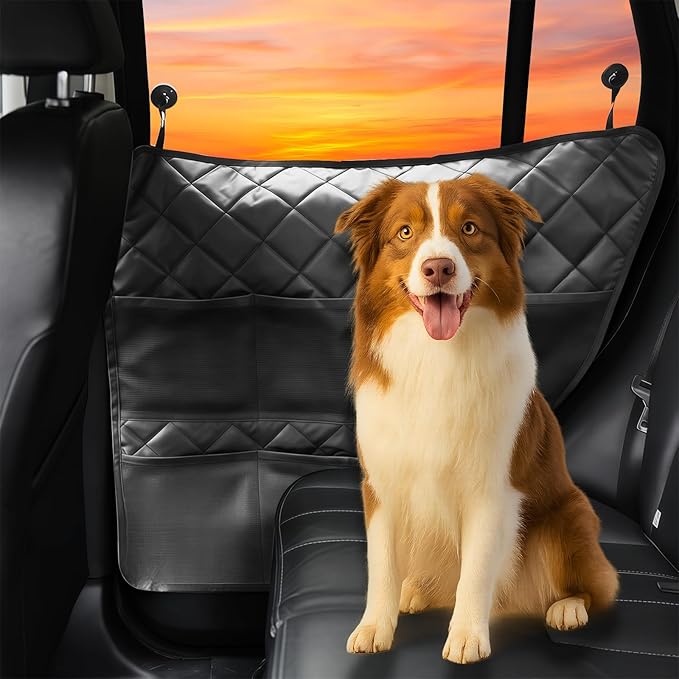 Wokyo 2 Pack Dog Car Door Protector, 25.98" x 22.04" Black 3-Layer Quilted Design Anti-Scratch Waterproof Pet Vehicle Door Covers Heavy Duty Scratch Guard for Interior Protection
