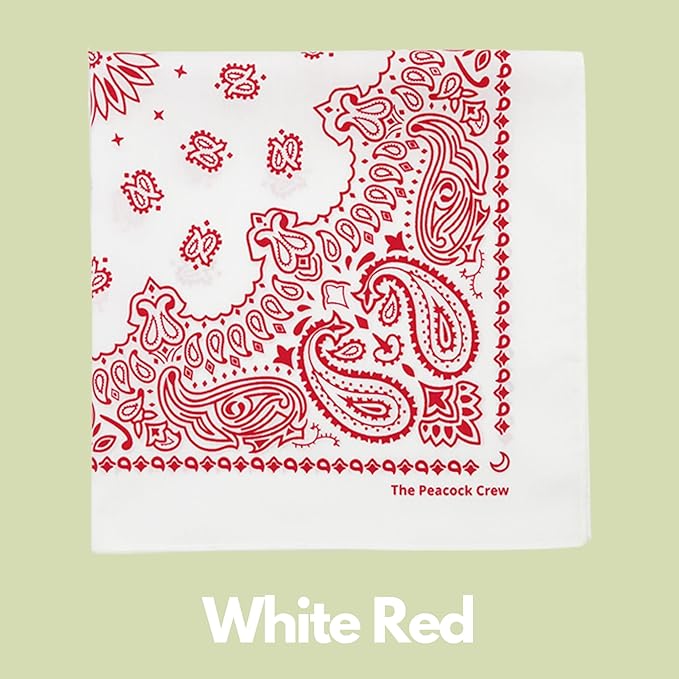 The Peacock Crew Premium Soft Cotton Bandanas Pack for Men and Women Paisley 22 x 22 inches