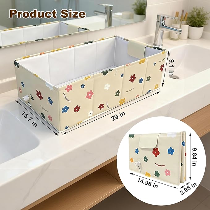 Foldable Dog Bathtub for Small to Medium Dogs & Cats, Collapsible Pet Bath Tub for Shower/Kitchen Sink, Thickened Insulated Base, Portable & Space-Saving Puppy Wash Basin, 27.5" x 15.7" x 9", Yellow