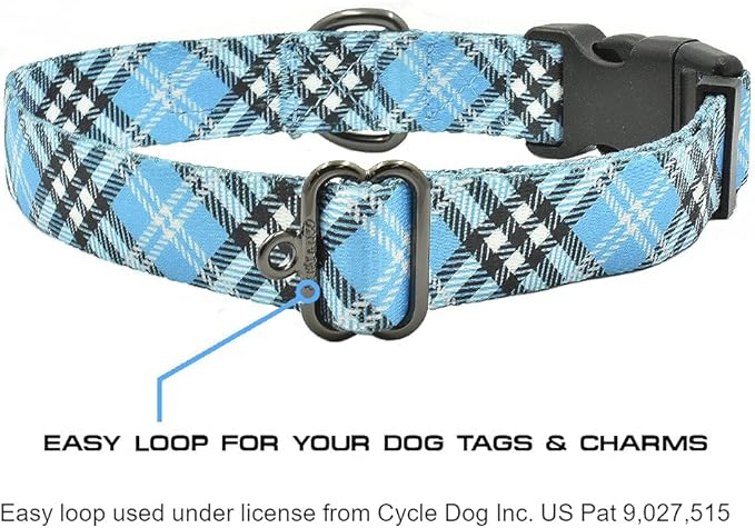 Max and Neo Plaid Pattern NEO Dog Collar - We Donate a Collar to a Dog Rescue for Every Collar Sold (Blue, Small)