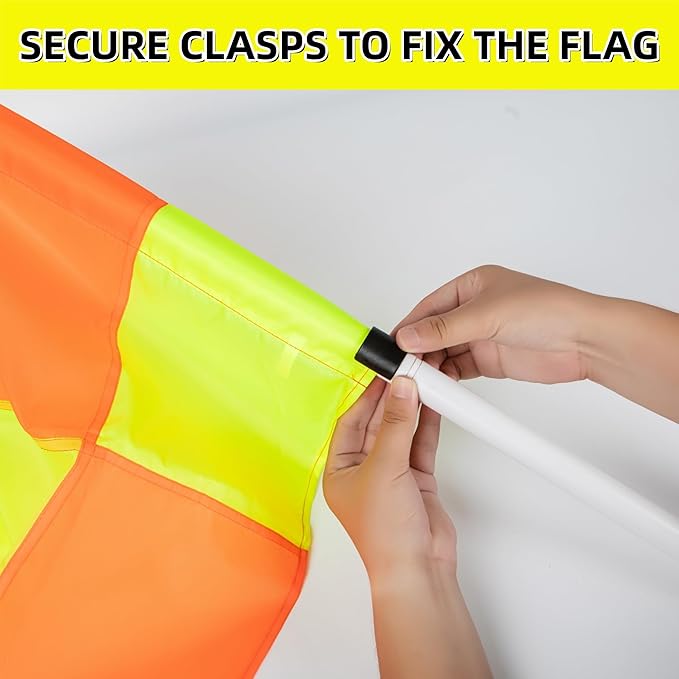 Soccer Corner Flags Set of 4 for Soccer Field, 5FT Agility Training Poles with Corner Flags, Speed and Agility Training Equipment for Sports Practice with Ground Spring Nails and Storage Bags(White)
